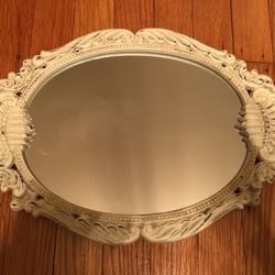 White Vintage Hanging Mirror 