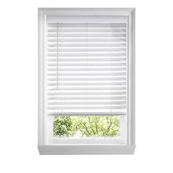 Home Decorators Collection White Cordless Faux Wood Blinds for Windows with 2 in.