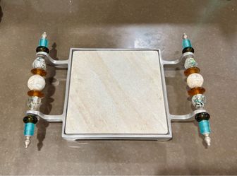 Stone cutting board serving tray
