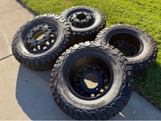 2025 Mercedes Sprinter 3500 Rims & BFGoodrich KO2 LT245|75R16 Tires Black DUALLY 16" Wheels 6x205
