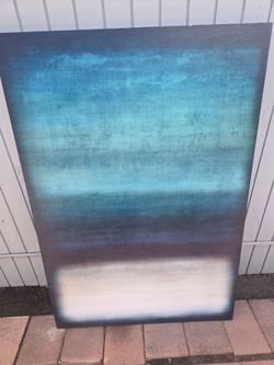 Large abstract painting ocean, sky, horizon