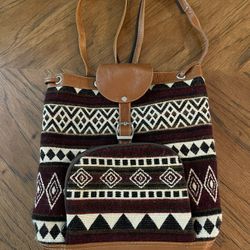 Smaller Ecuadorian Backpack in Beautiful Shades of Brown