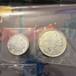 Liberty 1 ounce and a half ounce Indian head silver