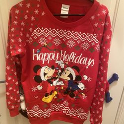 New Christmas Disney Sweatshirt  Size L Junior (11-13)