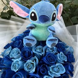 Stitch Bouquet Blue Roses