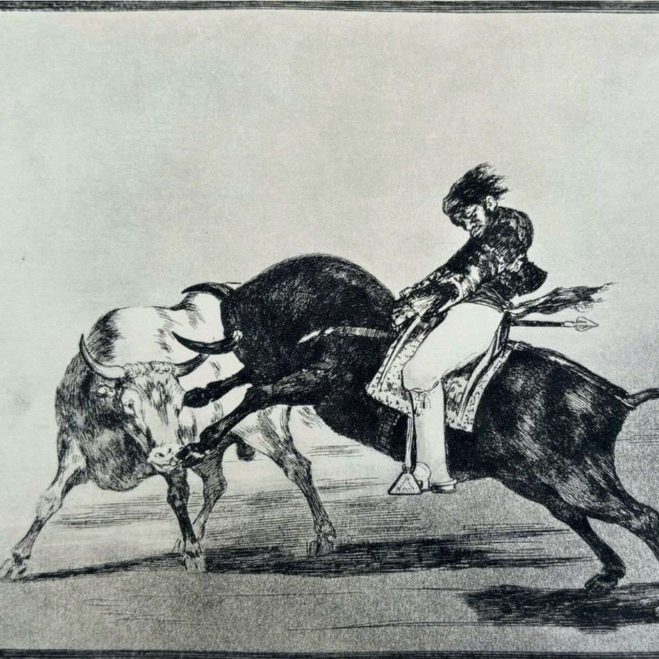 MARIANO CEBALLOS MADRID BULLRING Original Vintage Fine Art GOYA Spain Print 1960’s Printed Collectible Bull Fighting Spanish Bullfighting