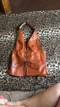 Leather Halter Top