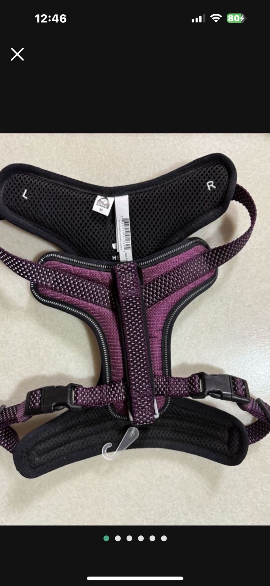 CA. TOP PAW ULTRA REFLECT PURPLE HARNESS. NOT WORN. MEDIUM. DOG. 