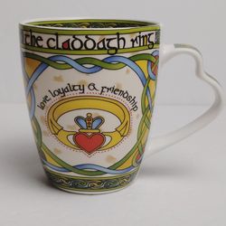 Clara Irish Weave New Bone China Mug Claddagh Ring 12 oz. Cup Mug
