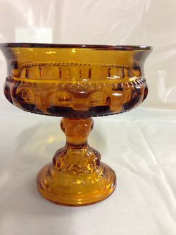 Vintage Amber Glassware-Footed Fruit/Candy Bowl