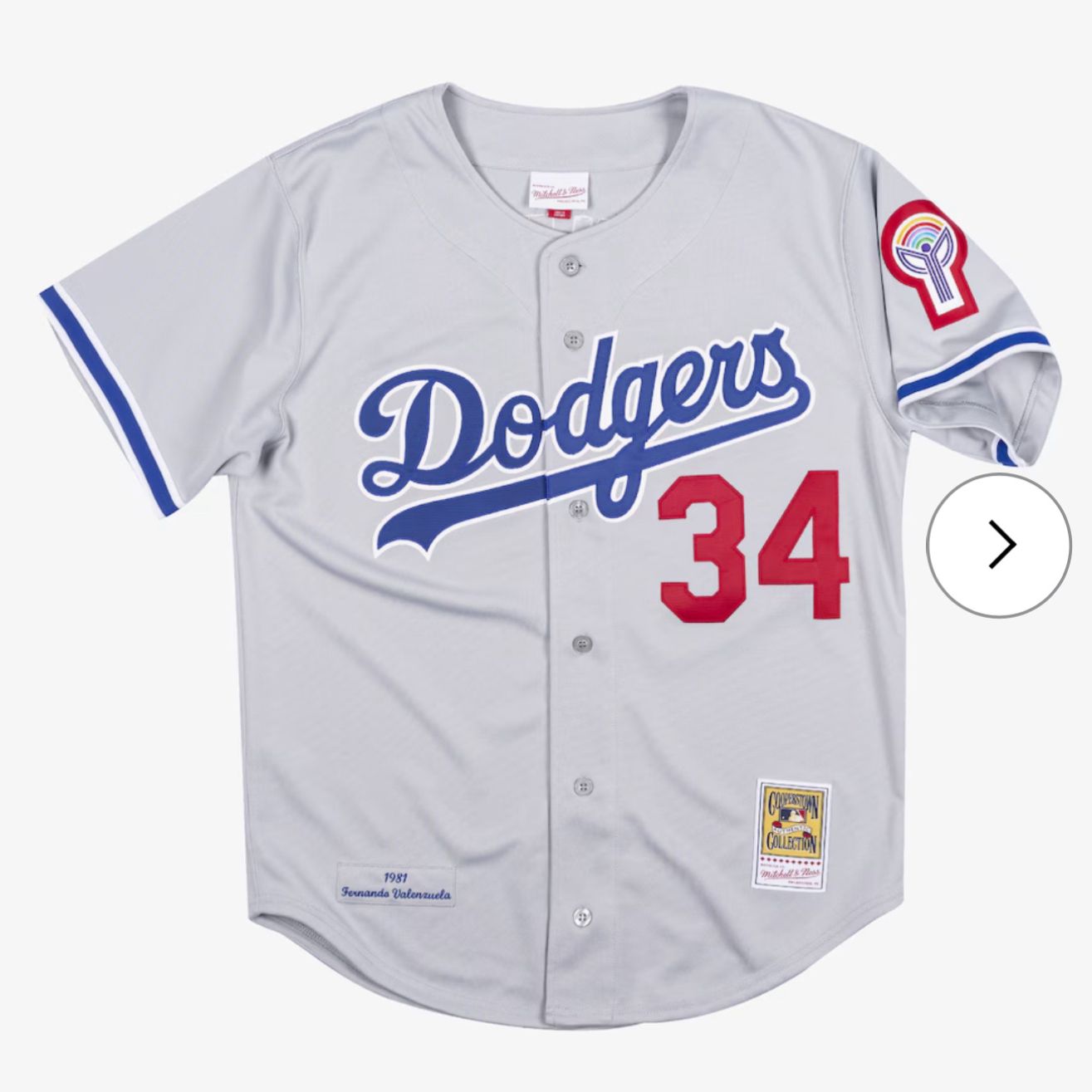 Fernando Valenzuela Los Angeles Dodgers 1981 Gray Player Jersey Size XL 52