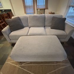 Grey Couch with Ottoman