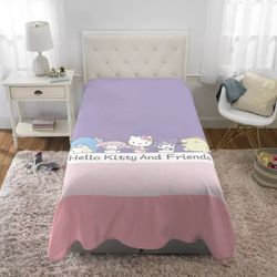 Hello Kitty And Friends Fleece Blanket New 62" ×90"