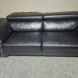 Faux Leather Couch And Armchair 