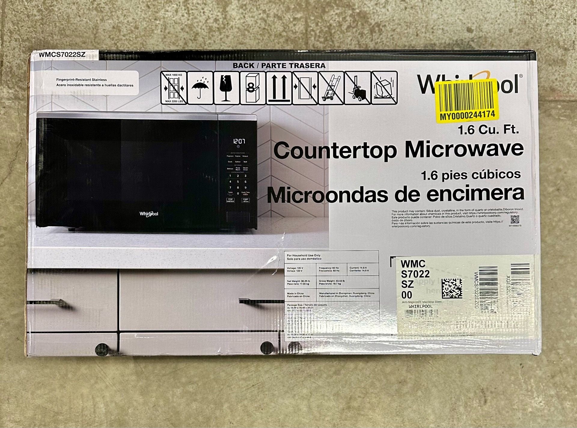 Whirlpool 1.6 Cu. Ft. Countertop Microwave