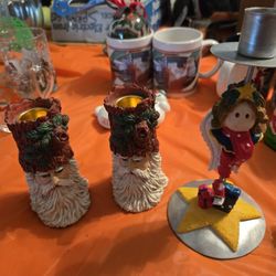 3 Ceramic Candels Figurines 