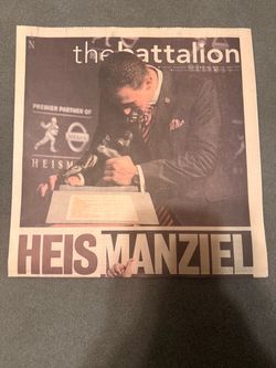 Johnny Manziel “HEISMANZIEL” Issue of the Battalion MINT. Great Collectors Piece of Aggie History.
