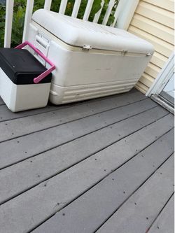Coolers also Tommy bahama on wheels and large wicker one
