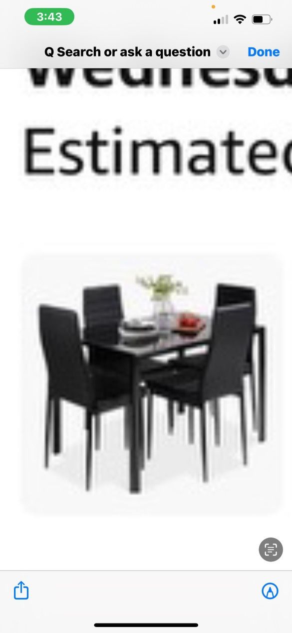 Black Four Seat Table