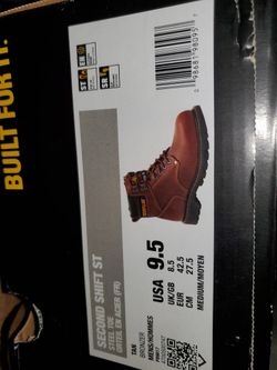New 9.5 CAT Steel Toe Boots