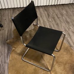 MCM Leather and Chrome Chair 