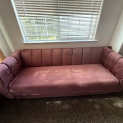 Pink suede Couch 