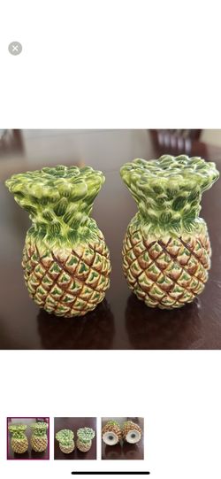 Salt & Pepper shakers Pineapple Theme 4”