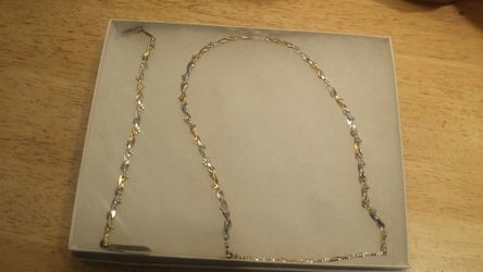 Necklace and bracelet 14k gold and Sterling silver