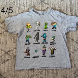 Minecraft Tee Size 4/5