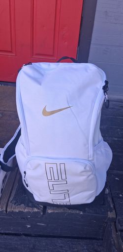 Nike Elite Backpack White and Gold