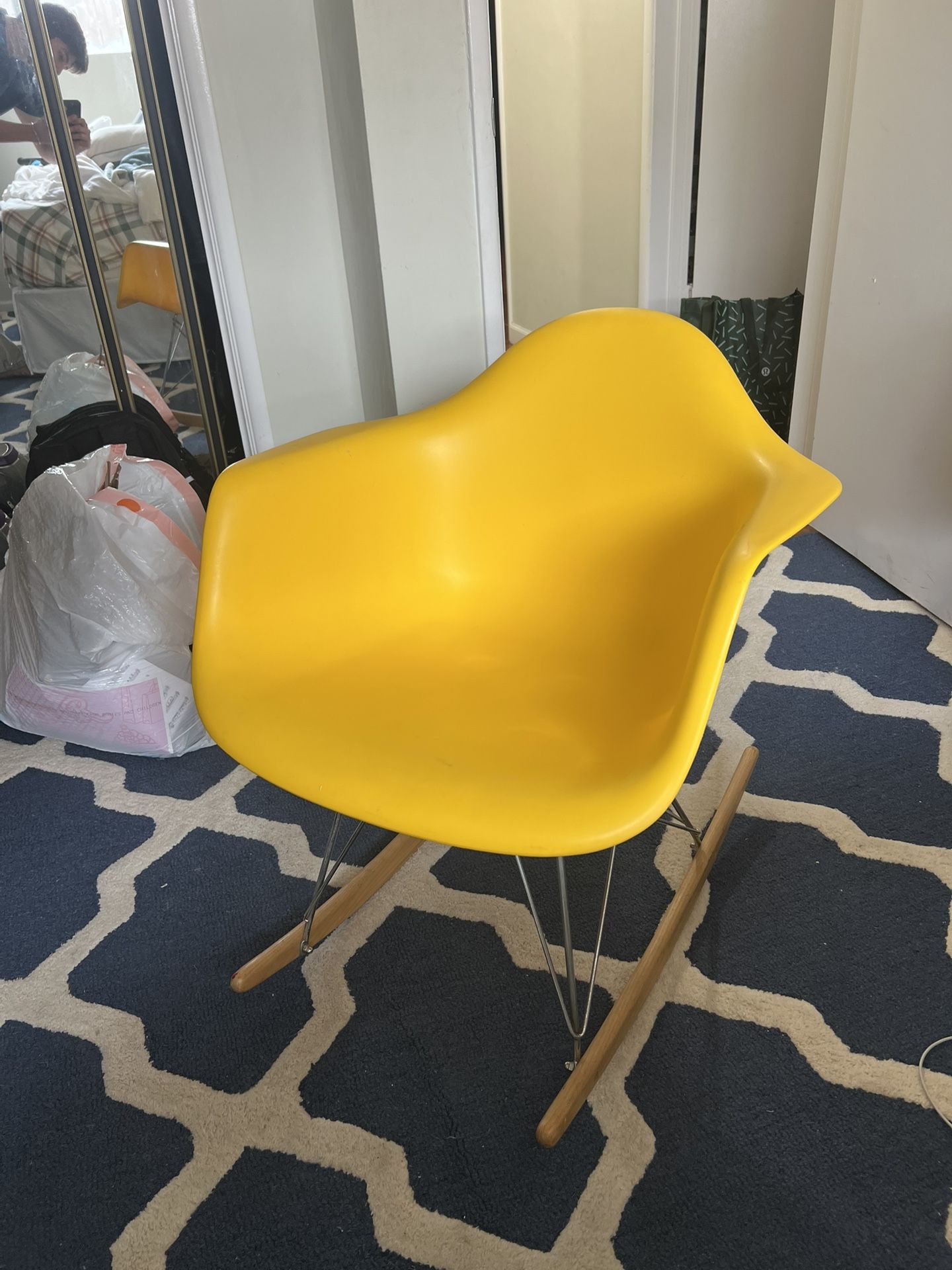 Yellow Retro Rocking Chair
