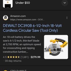 Dewalt Circular Saw Tool Only