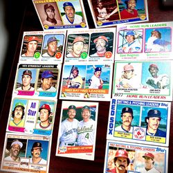 Vintage Baseball 70’s To Early 80’s Topp’s Leaders Lot Of 13 Trading Cards 
