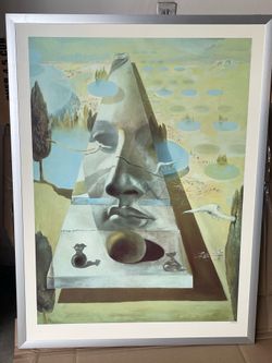 Vintage ikea Dali painting large abstract art