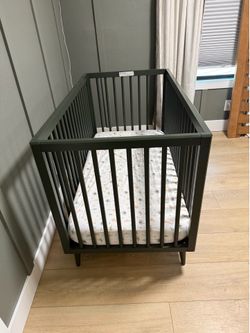 Modern Dark Green Baby Crib
