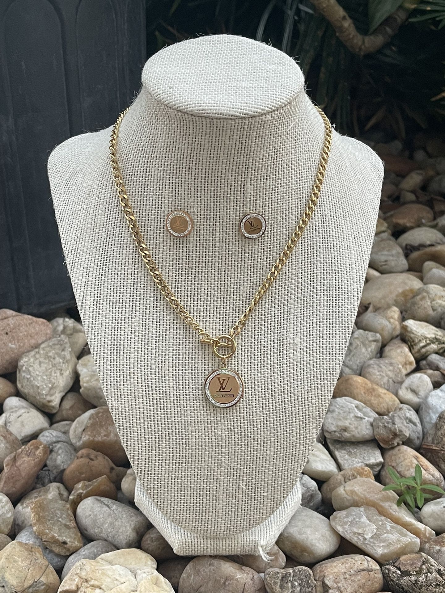 Round Earrings Necklace Set 