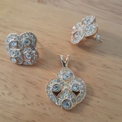 Crystal Earrings & Pendant & Other Vintage Jewelry Sold Separate