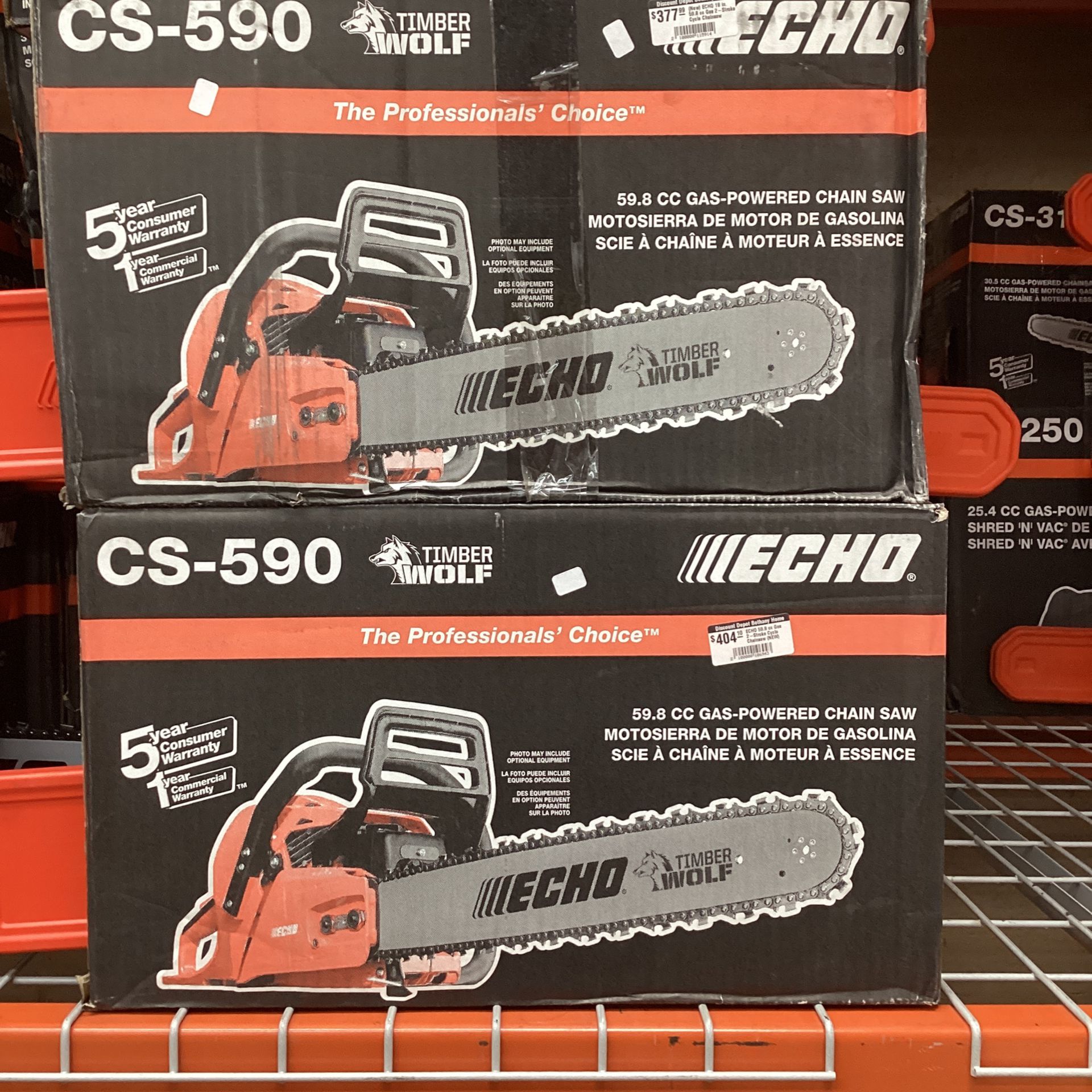 ECHO 20 in. 59.8 cc Gas 2-Stroke Cycle Chainsaw 