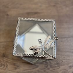 Dragonfly Silver Plated Jewelry Case 