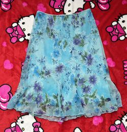 Blue Floral Skirt Size S/M