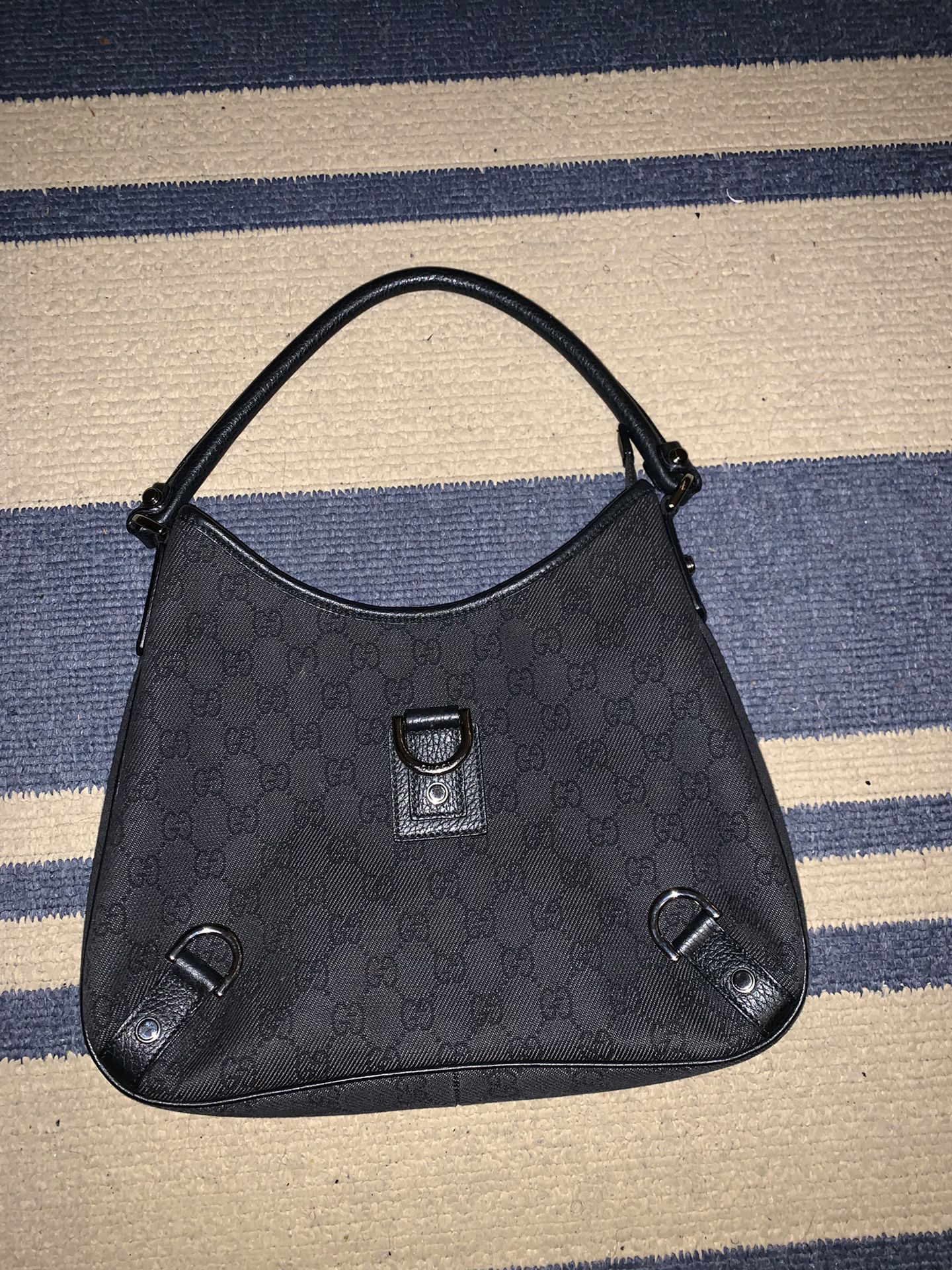 Gucci Black Canvas Hobo Bag