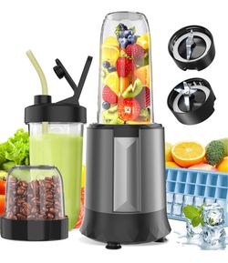 Smoothie Blender, 1300 W Upgraded Compact Personal Blender for Shakes and Smoothies, Juice, Frozen Drinks, Sauces & More, Smoothies Maker with 2 * 32
