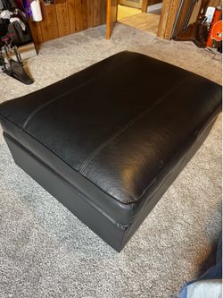 Ikea Kivic Leather Ottoman