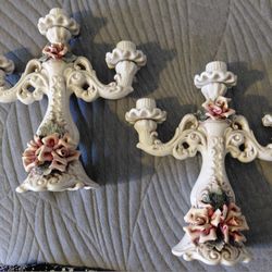  3-Candle Holder Italian Floral Design