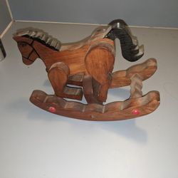 Wooden Rocking Horse Built Solid Wood In Good Condition $100 O.B.O