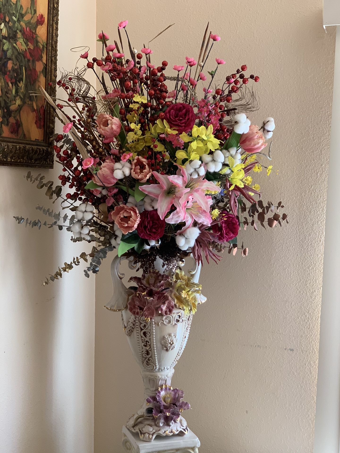 Vase / artificial flowers