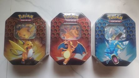 POKEMON HIDDEN FATES TINS (3) NEW  FACTORY SEALED.