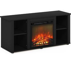 Furinno Jensen Entertainment Center Stand with Fireplace 