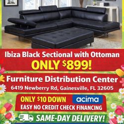 Ibiza Black Sectional And Ottoman Set ONLY $799!