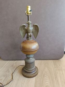 Vintage Brass Eagle Lamp